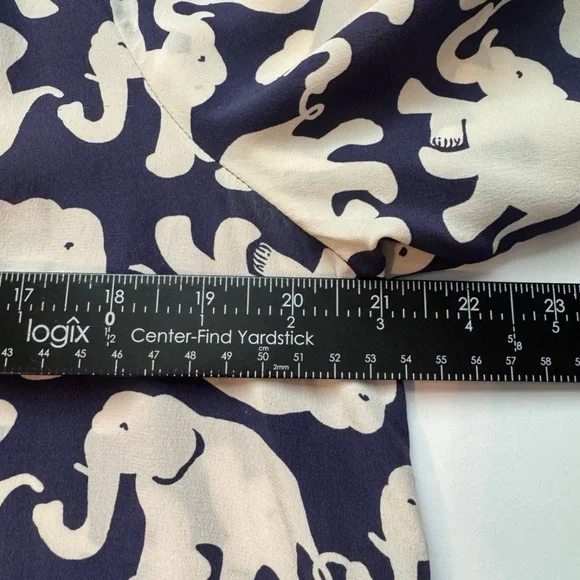 Lilly Pulitzer Elsa Elephant Navy and Cream Patterned Top - Picture 6 of 8